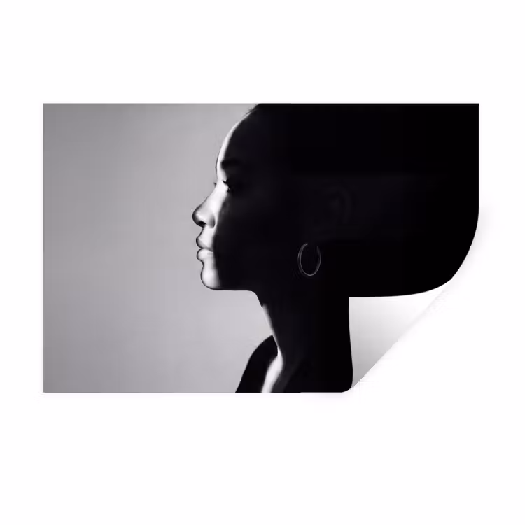 Muursticker - Vrouw - Profiel - Mensen - Zwart-wit — 1