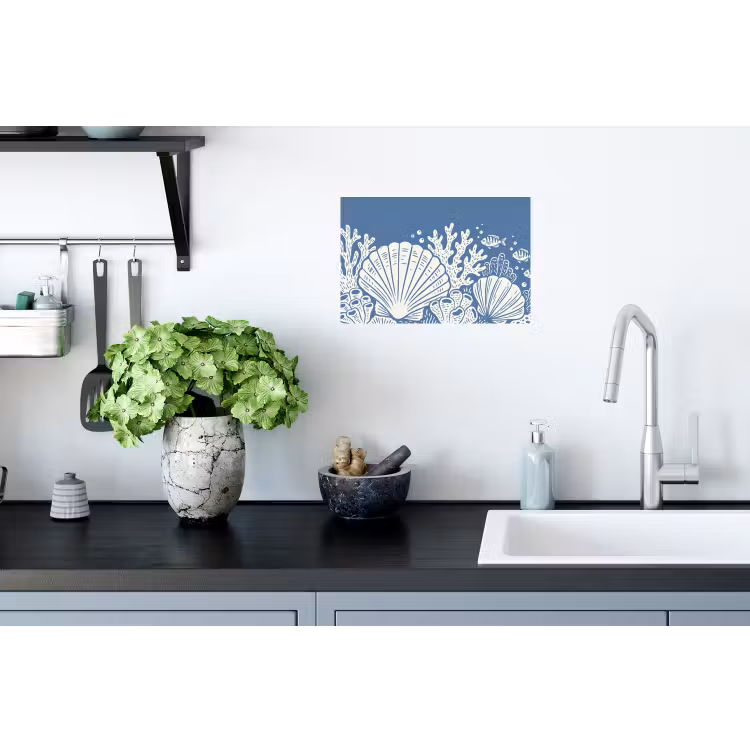 Muursticker - Zeeleven - Koraal - Schelp - Vis - Illustratie - Onderwater — 2