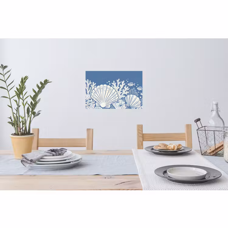 Muursticker - Zeeleven - Koraal - Schelp - Vis - Illustratie - Onderwater — 3