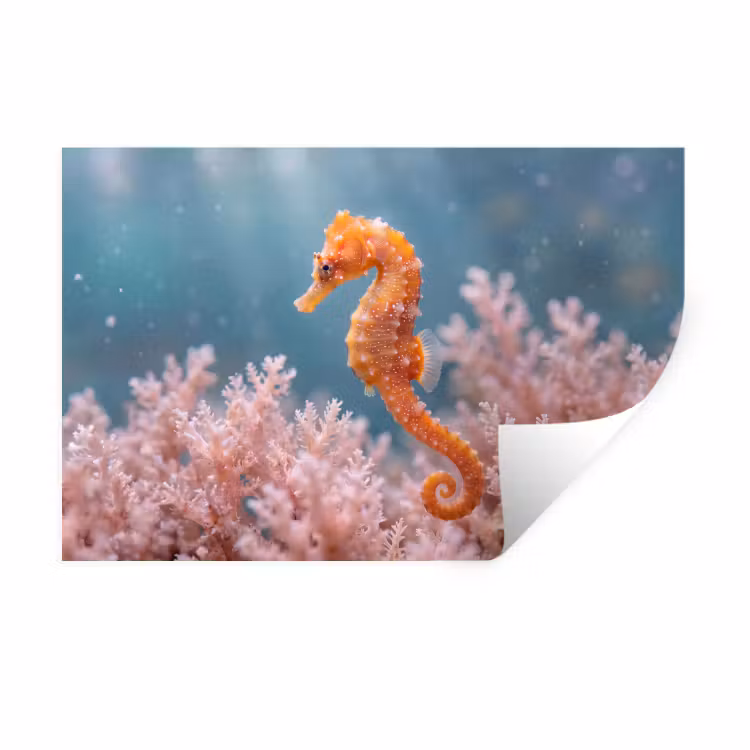 Muursticker - Vis - Koraal - Oceaan - Macro - Oranje — 1