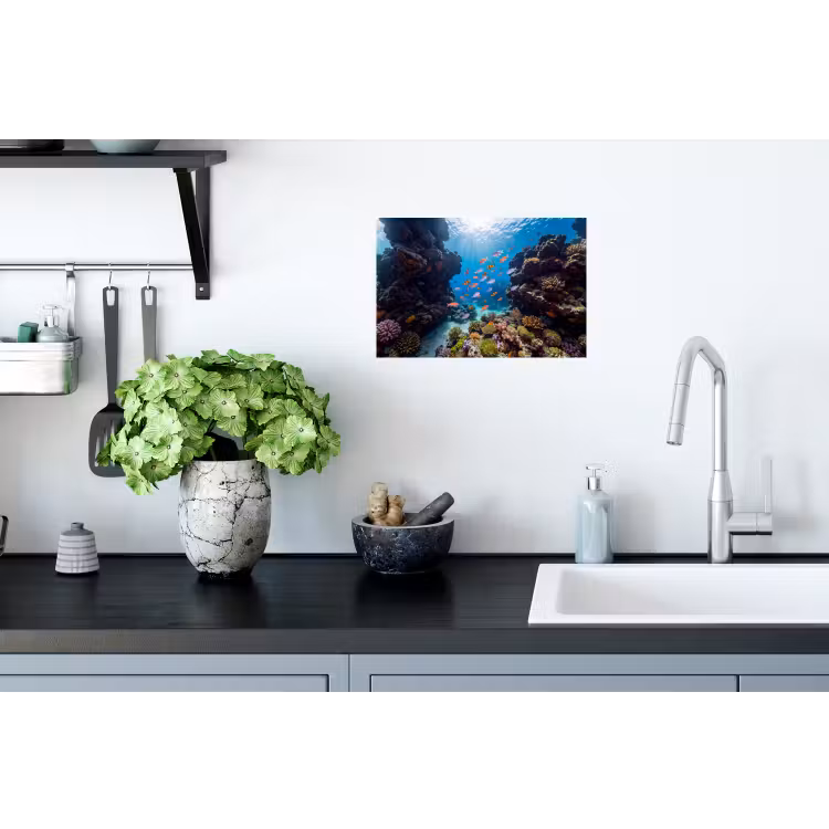 Muursticker - Vis - Koraalrif - Onderwater - Levendig - Blauw — 2