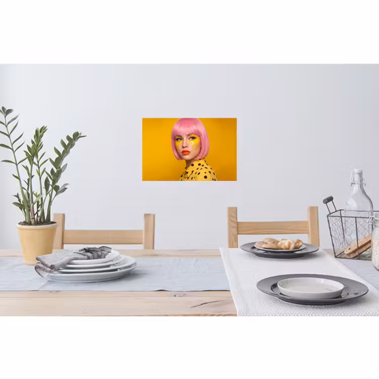 Muursticker - Vrouw - Portret - Abstract - Kleurrijk - Geel — 3