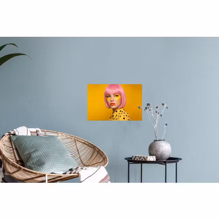 Muursticker - Vrouw - Portret - Abstract - Kleurrijk - Geel — 4