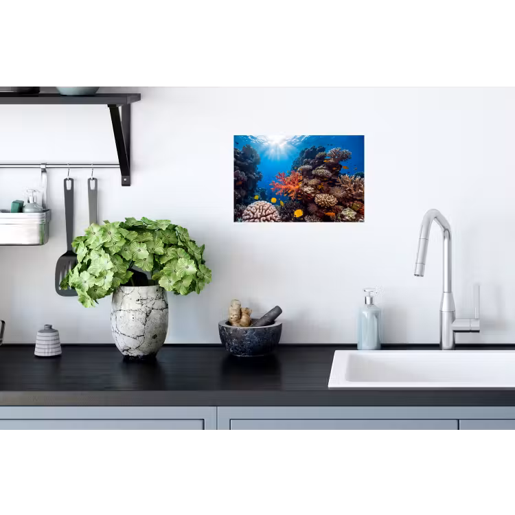 Muursticker - Zee - Koraalrif - Natuur - Levendig - Blauw — 2