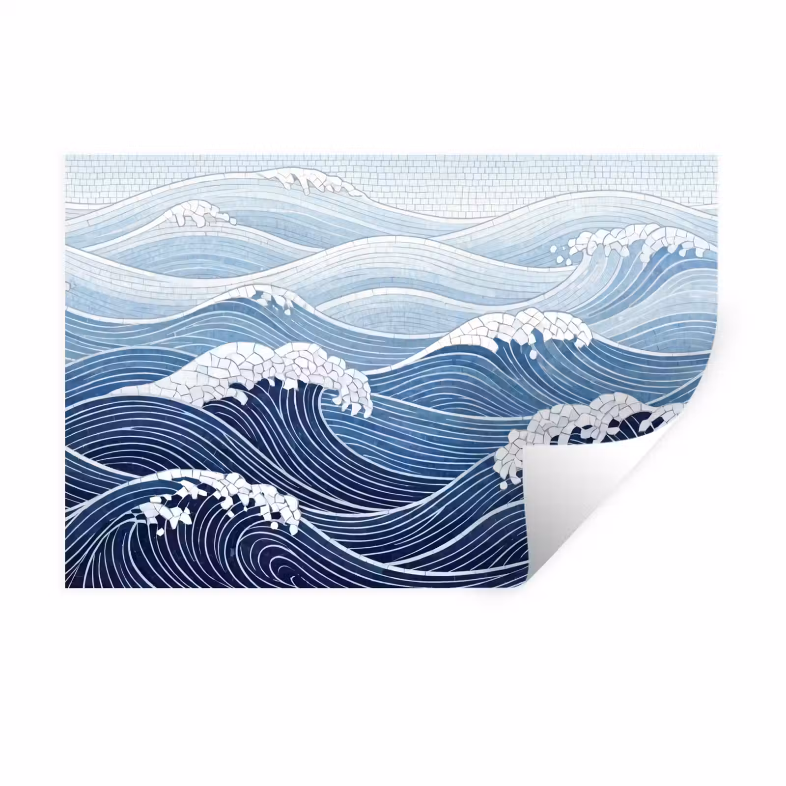 Muursticker - Water - Mozaïek - Landschap - Modern - Blauw — 1