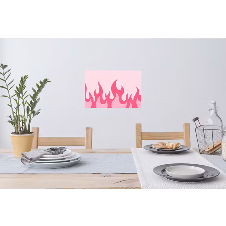 Muursticker - Vlammen - Patroon - Abstract - Modern - Roze — 3
