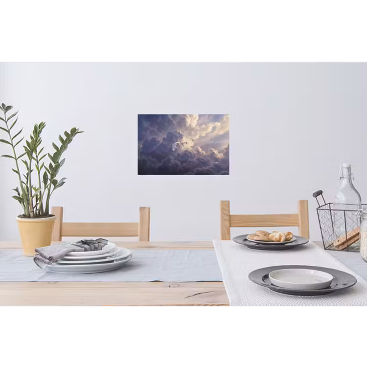 Muursticker - Vogel - Vliegend - Natuur - Wit - Wolken — 3