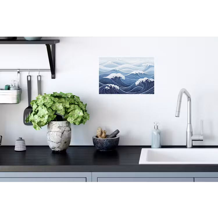 Muursticker - Water - Mozaïek - Landschap - Modern - Blauw — 2