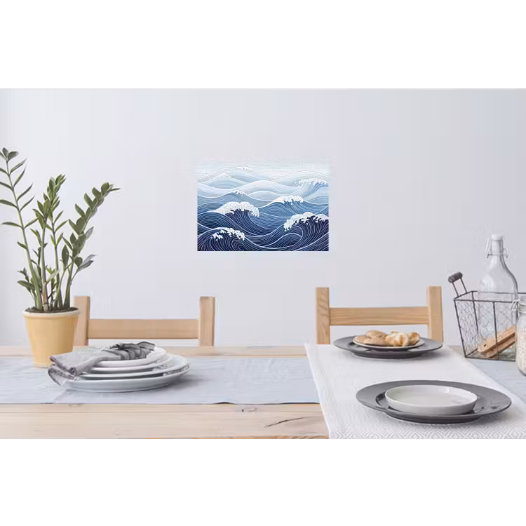 Muursticker - Water - Mozaïek - Landschap - Modern - Blauw — 3