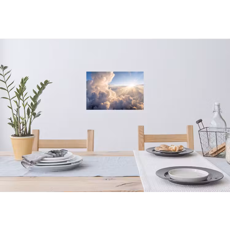 Muursticker - Wolken - Zonnestralen - Natuur - Wit — 3