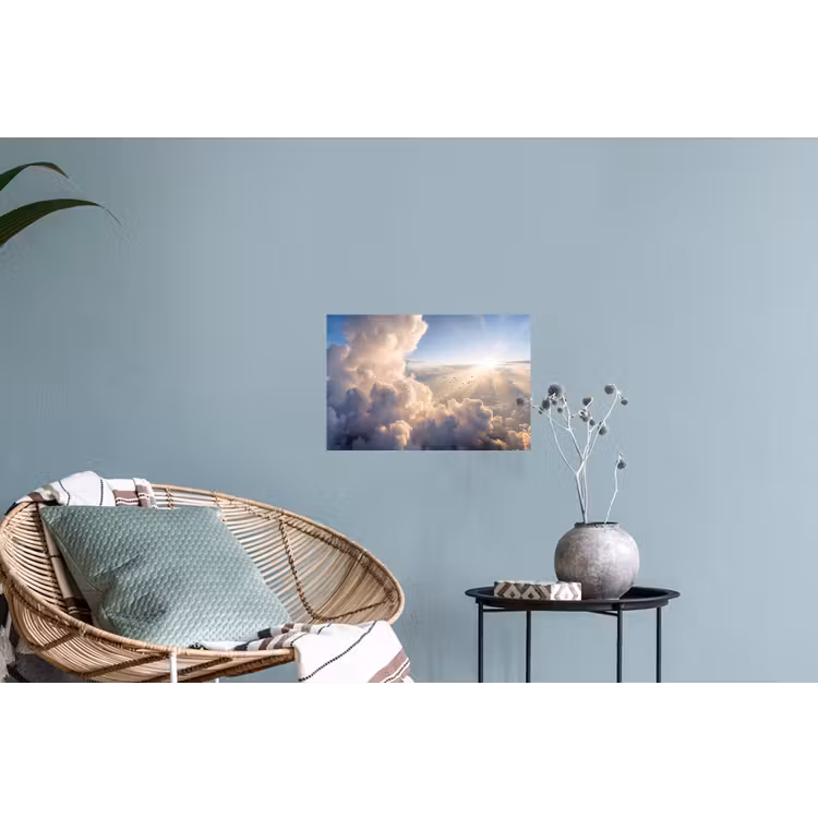 Muursticker - Wolken - Zonnestralen - Natuur - Wit — 4