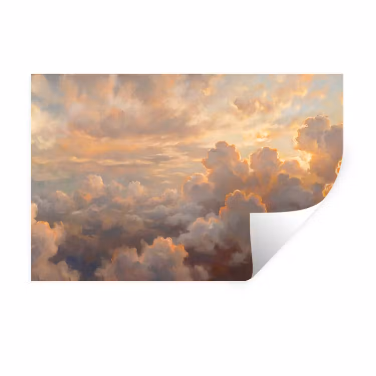 Muursticker - Wolken - Zonsondergang - Natuur - Abstract - Goud — 1