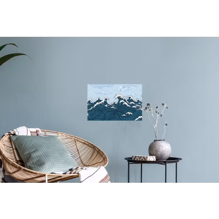 Muursticker - Zee - Golven - Japans - Natuur - Blauw — 4