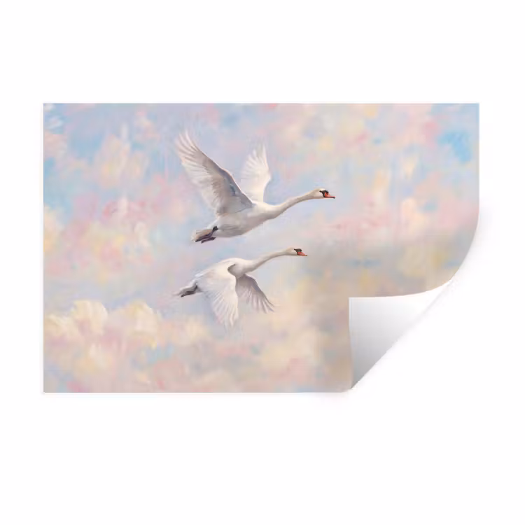 Muursticker - Vogel - Vliegend - Lucht - Modern - Pastel — 1