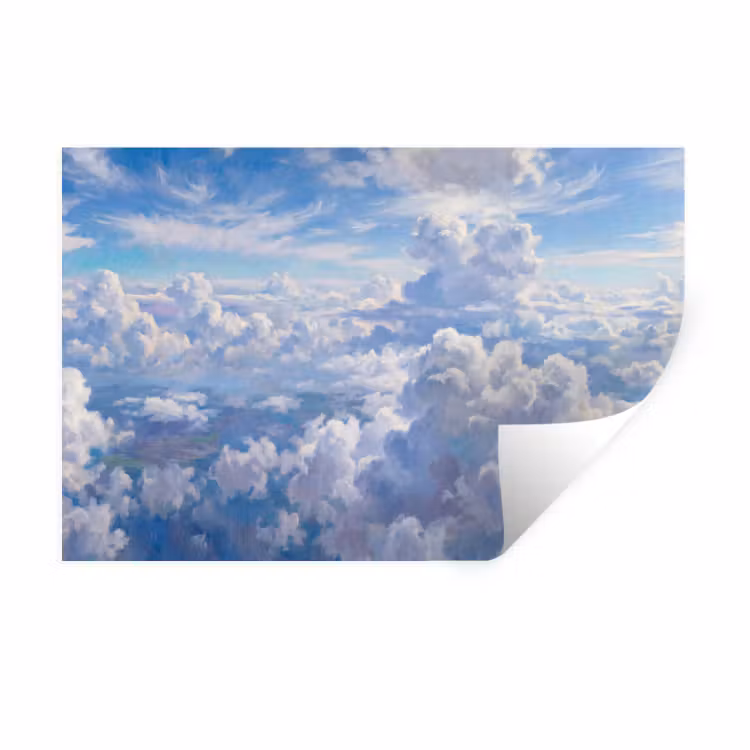 Muursticker - Wolken - Lucht - Natuur - Abstract - Blauw — 1