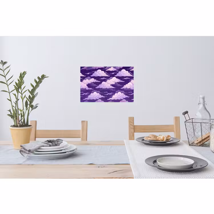 Muursticker - Wolken - Nacht - Natuur - Abstract - Paars — 3