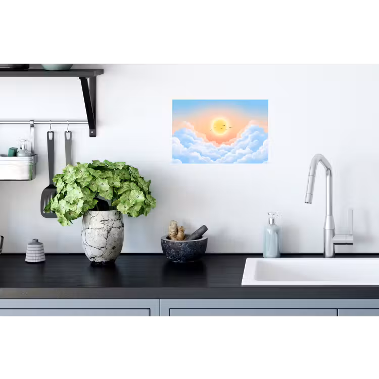 Muursticker - Zon - Vogels - Lucht - Natuur - Geel — 2