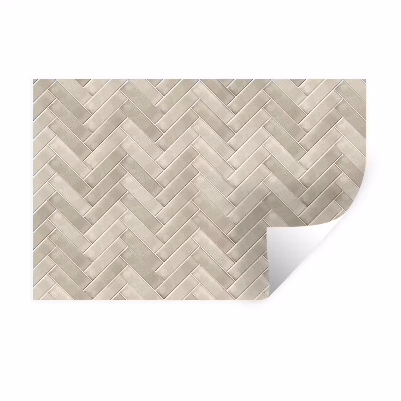 Muursticker - Visgraat - Wandtegel - Beige — 1