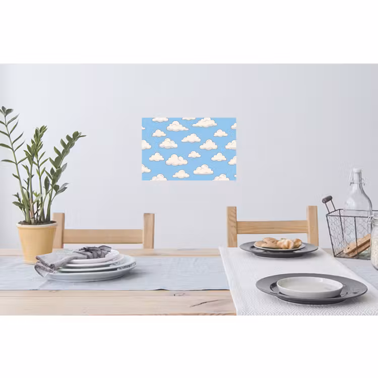 Muursticker - Wolk - Cartoon - Lucht - Blauw - Wit — 3