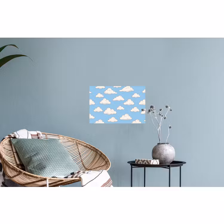 Muursticker - Wolk - Cartoon - Lucht - Blauw - Wit — 4