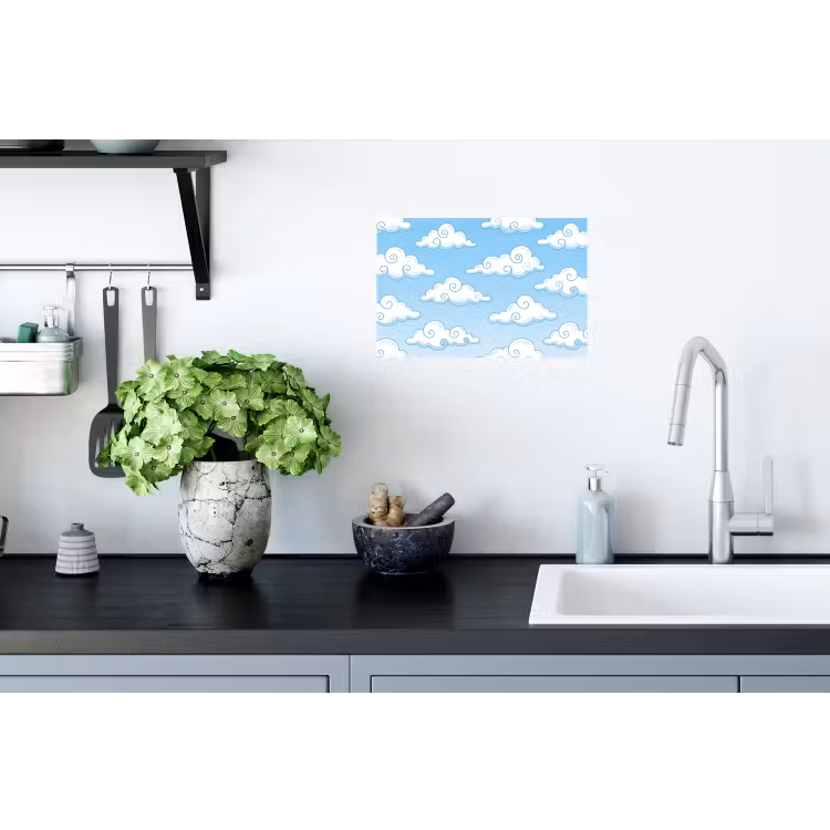 Muursticker - Wolk - Lucht - Cartoon - Blauw - Wit — 2