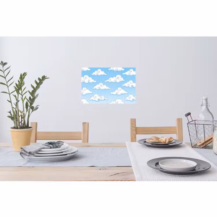 Muursticker - Wolk - Lucht - Cartoon - Blauw - Wit — 3