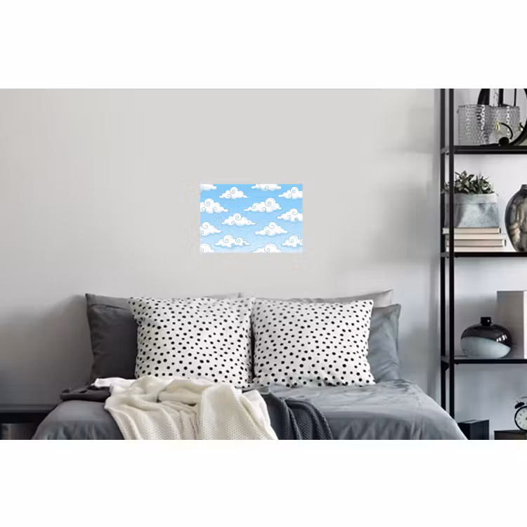 Muursticker - Wolk - Lucht - Cartoon - Blauw - Wit — 5