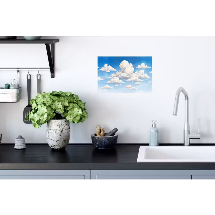 Muursticker - Wolken - Blauwe lucht - Natuur - Modern - Wit — 2