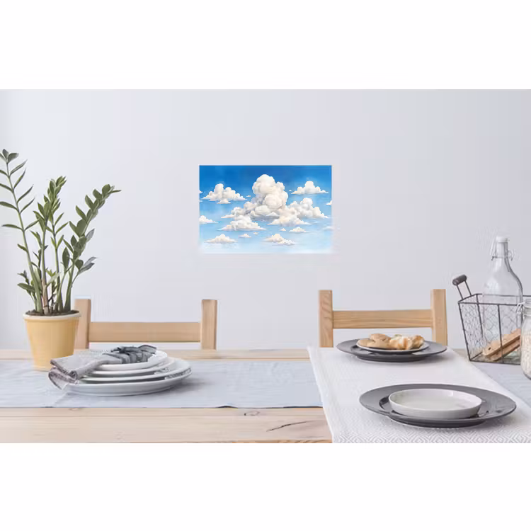 Muursticker - Wolken - Blauwe lucht - Natuur - Modern - Wit — 3