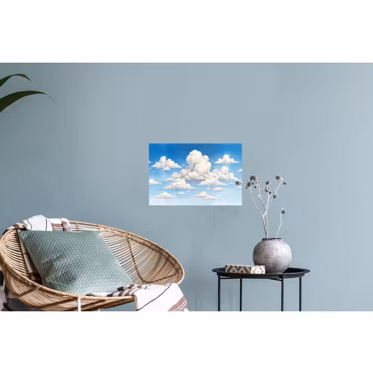 Muursticker - Wolken - Blauwe lucht - Natuur - Modern - Wit — 4