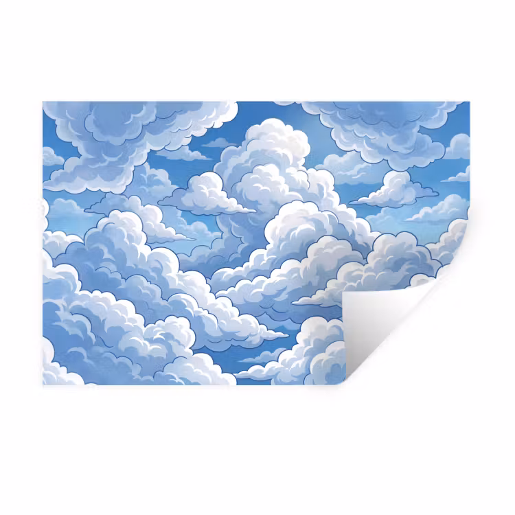 Muursticker - Wolken - Hemel - Abstract - Wit — 1