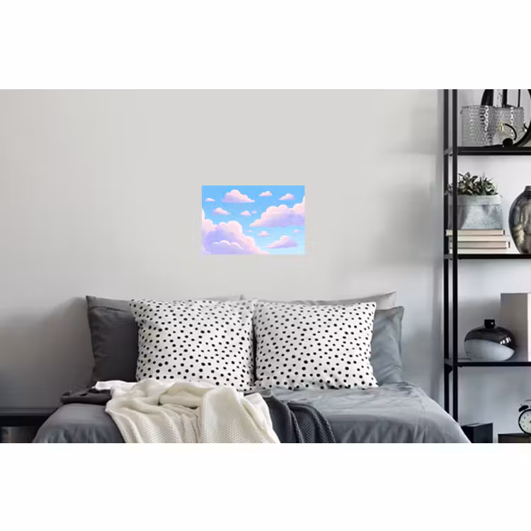 Muursticker - Wolken - Roze - Blauw - Natuur - Modern — 5