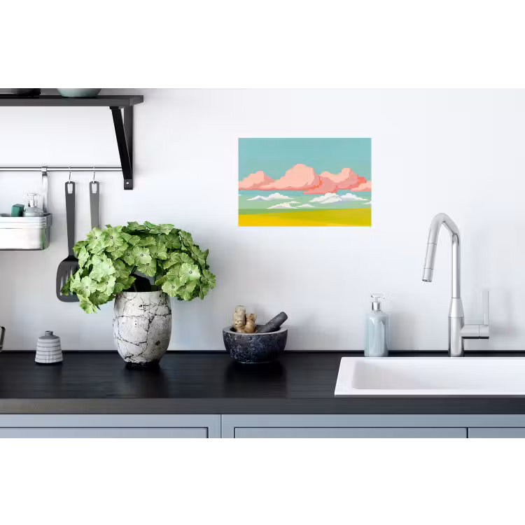 Muursticker - Wolken - Roze - Natuur - Modern - Pastel — 2