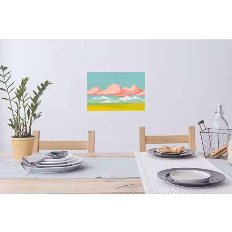 Muursticker - Wolken - Roze - Natuur - Modern - Pastel — 3