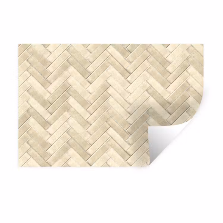 Muursticker - Visgraat - Wandtegel - Licht Beige — 1