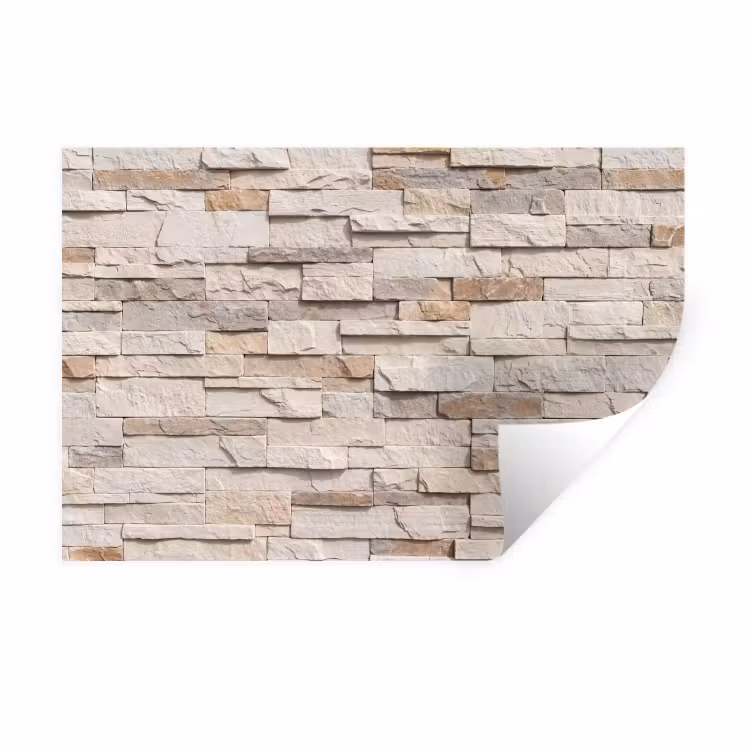 Muursticker - Steen - Muur - Textuur - Rustiek - Beige — 1