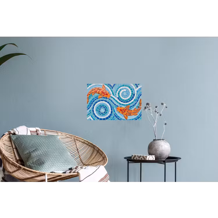 Muursticker - Vis - Mozaïek - Water - Decoratief - Blauw — 4