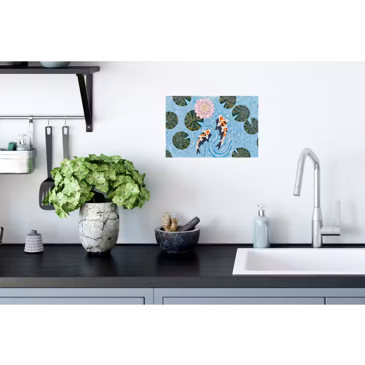 Muursticker - Vis - Water - Natuur - Mozaïek - Blauw — 2