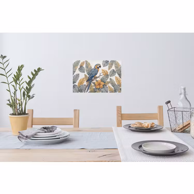 Muursticker - Vogel - Tak - Natuur - Mozaïek - Blauw — 3