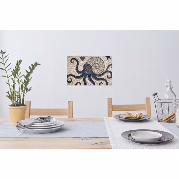 Muursticker - Zeeleven - Mozaïek - Kunst - Vintage - Beige — 3