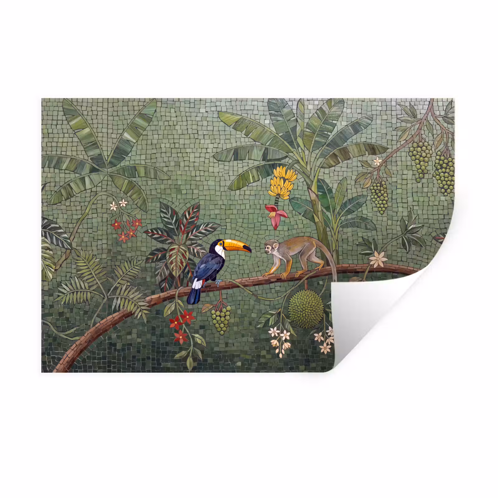 Muursticker - Vogel - Dier - Jungle - Mozaïek - Natuur — 1