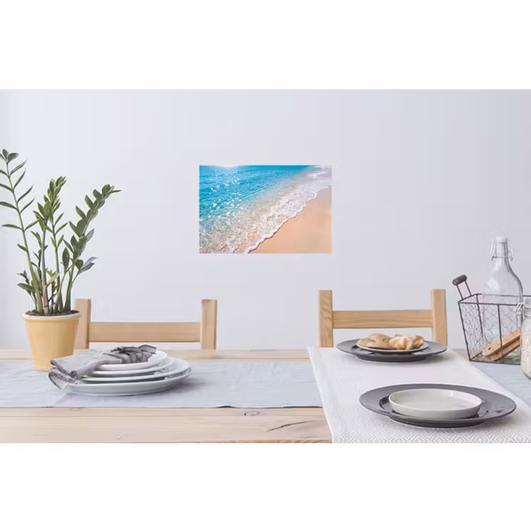 Muursticker - Strand - Water - Natuur - Blauw - Beige — 3