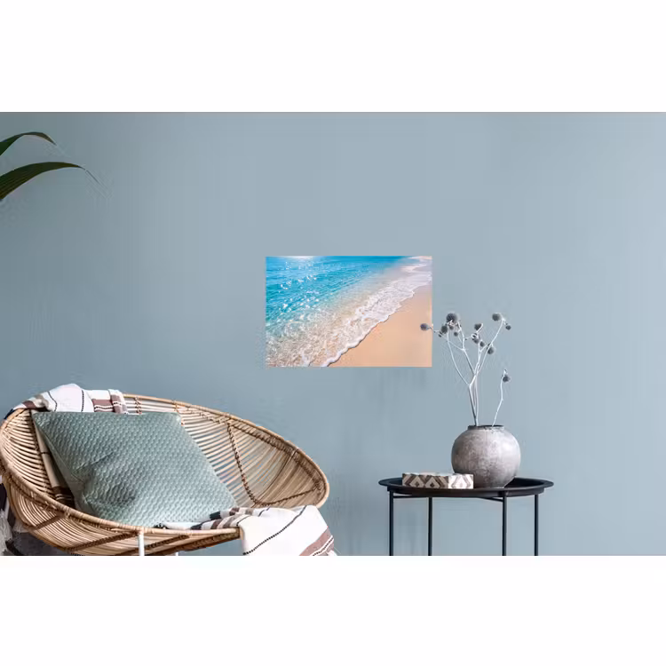 Muursticker - Strand - Water - Natuur - Blauw - Beige — 4