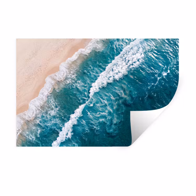Muursticker - Zee - Strand - Golven - Natuur - Blauw — 1