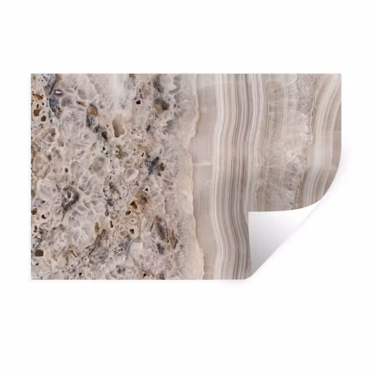 Muursticker - Steen - Textuur - Abstract - Beige - Wit — 1