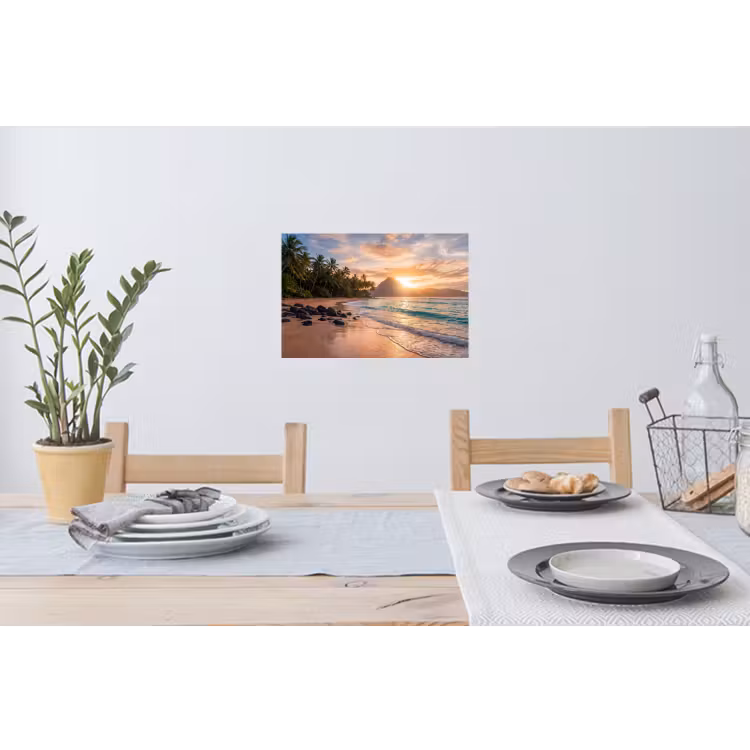 Muursticker - Zee - Berg - Landschap - Tropisch - Goud — 3