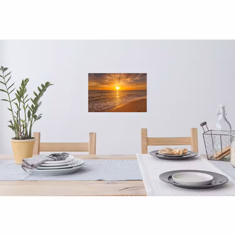 Muursticker - Zee - Zonsondergang - Golven - Kust - Oranje — 3