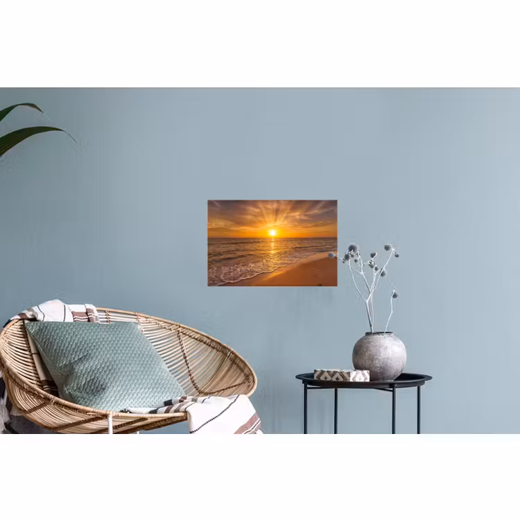 Muursticker - Zee - Zonsondergang - Golven - Kust - Oranje — 4