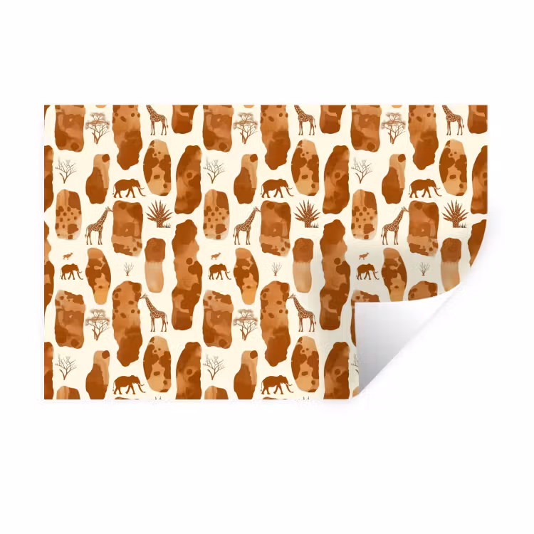 Muursticker - Terracotta - Safari - Dieren - Patroon — 1