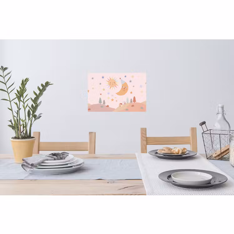 Muursticker - Zon - Maan - Sterren - Kinderkamer - Pastel — 3